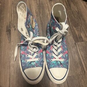 Converse floral high tops